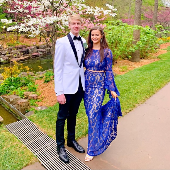 Royal Blue 2 pc Lace Formal Size 4 - Picture 1 of 10